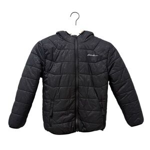 Eddie Bauer Boy’s Reversible Coat Black and Gray Size Small 7/8